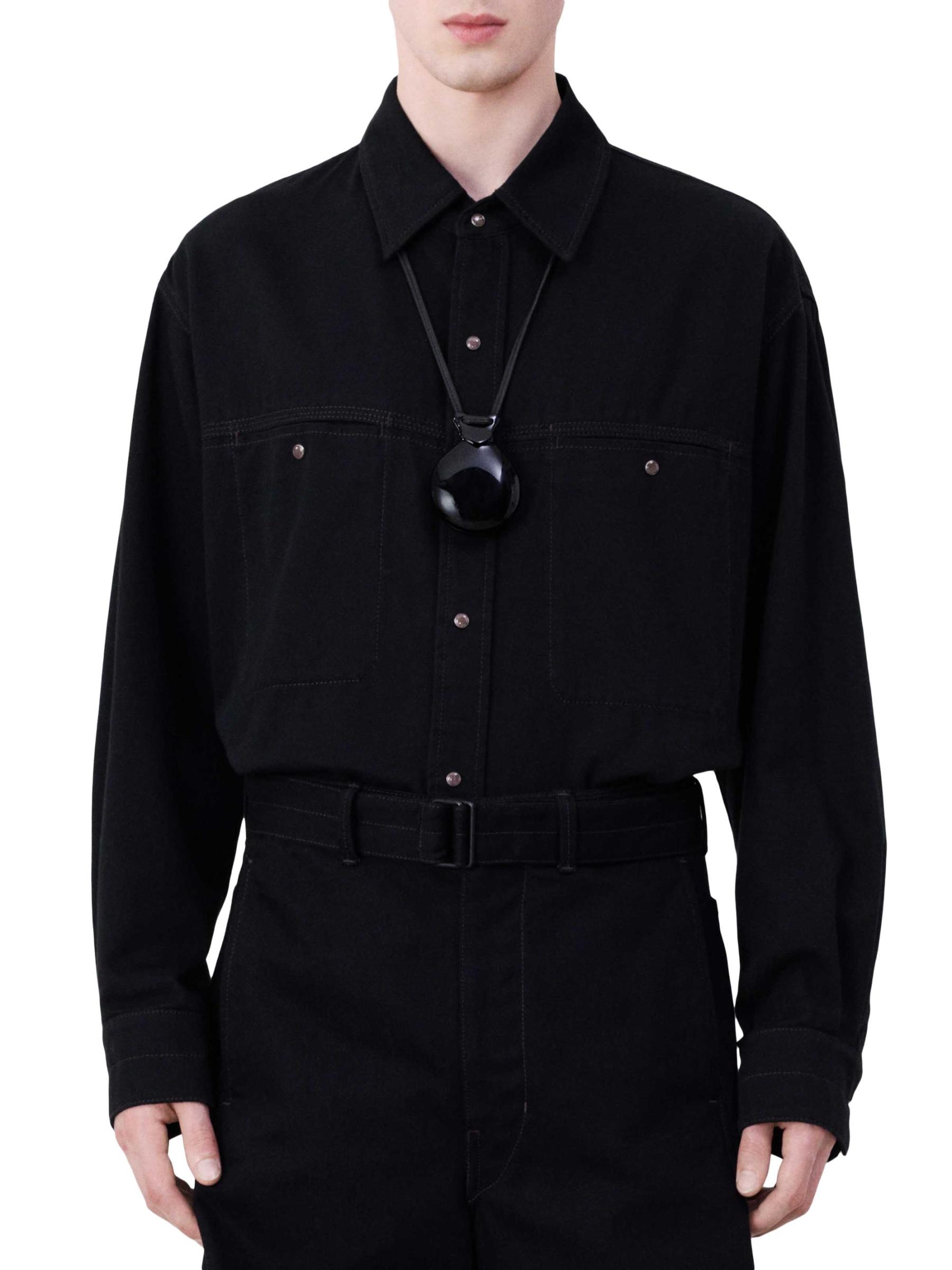 Lemaire - カスタネット・レザー・ペンダント・ネックレス を