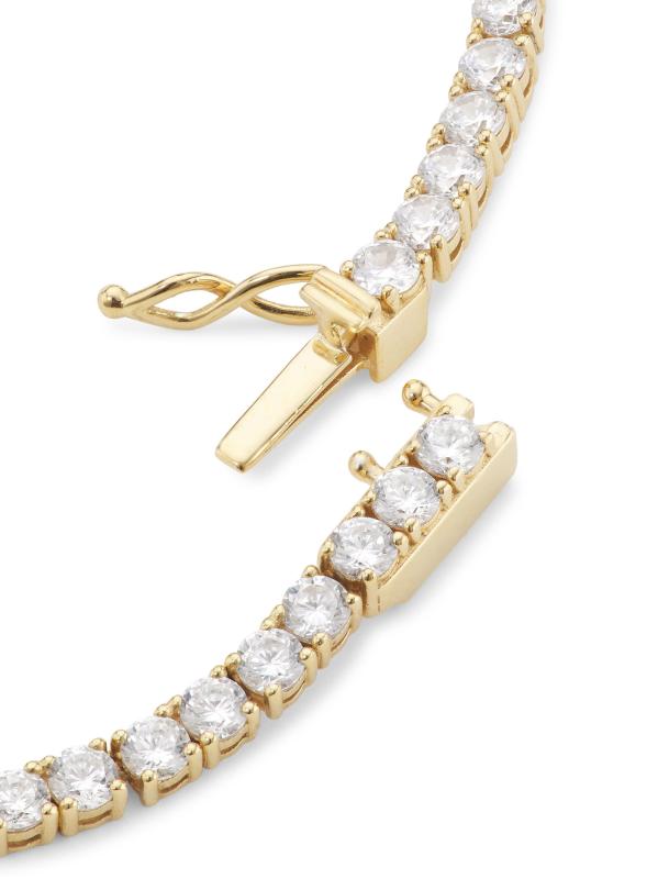 #3: قلادة تنس طويلة مطلية بالروديوم وزركونيا المكعبة /24 بوصة - كريستال ذهبي