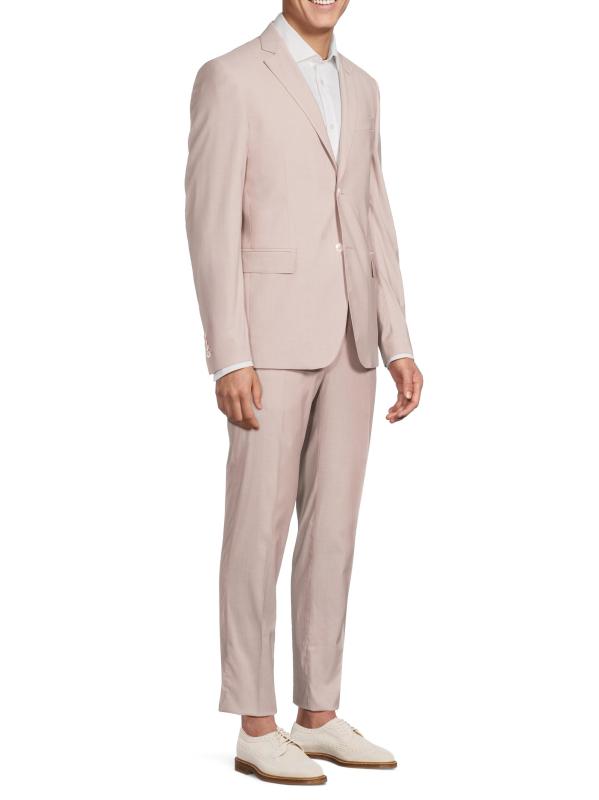 #3: بدلة من مزيج الصوف أحادي الصدر - وردي