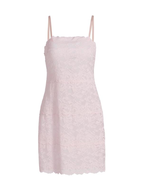 قميص نوم من الدانتيل بلون الفاوانيا