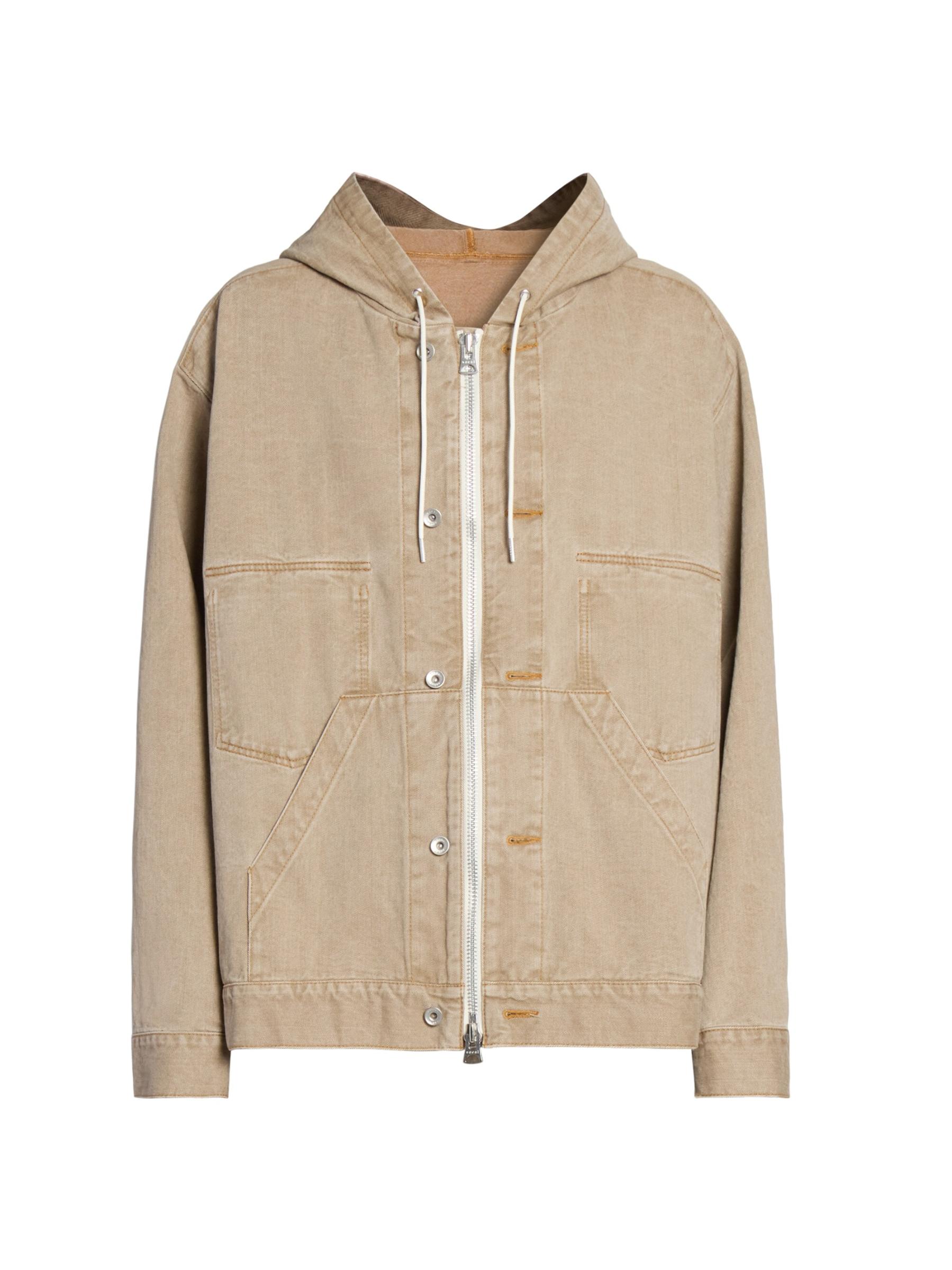 ジャケット・アウター 9090 Yoke Denim Zip Hoodie Brown Beige Shop Sacai - Denim Hooded Zip-Front Jacket | Saks Fifth