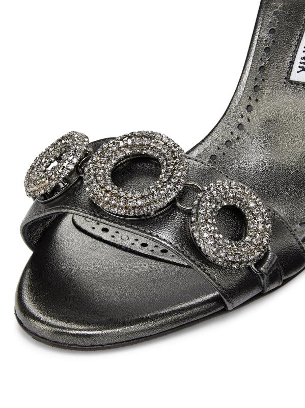 Shop Manolo Blahnik - Alvisa Crystal-Embellished Metallic