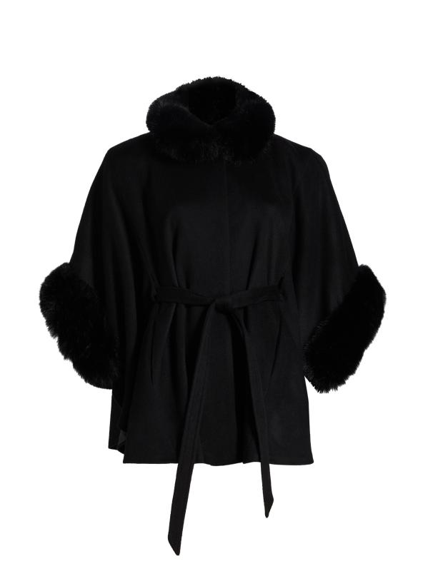 美品✨ARTISAN　ポンチョ　ケープ　2way　カシミヤ　ウール　ブラック カシミヤポンチョ（ストール・マフラー） | AUBRIOT（オブリオ