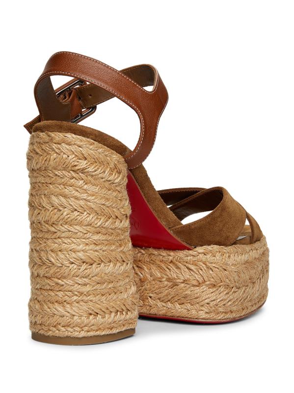 Christian Louboutin Calakala スエード レザー サンダル 関送込 Calakala - 70 mm エスパドリーユ - スエード - ブラック