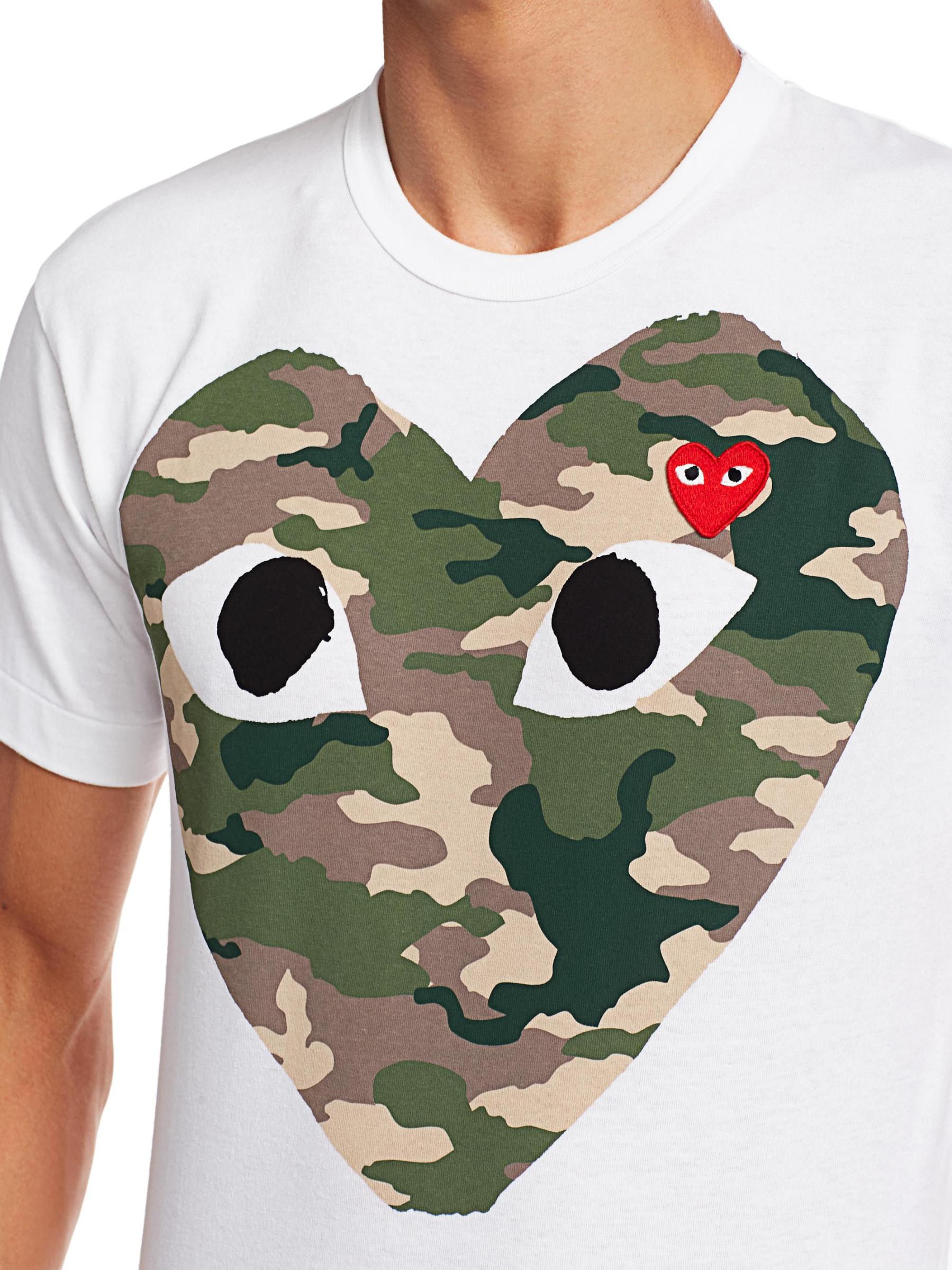 COMME des GARÇONS PLAY カモフラTシャツ Shop Comme des Garçons PLAY - Camo Heart Tee | Saks Fifth