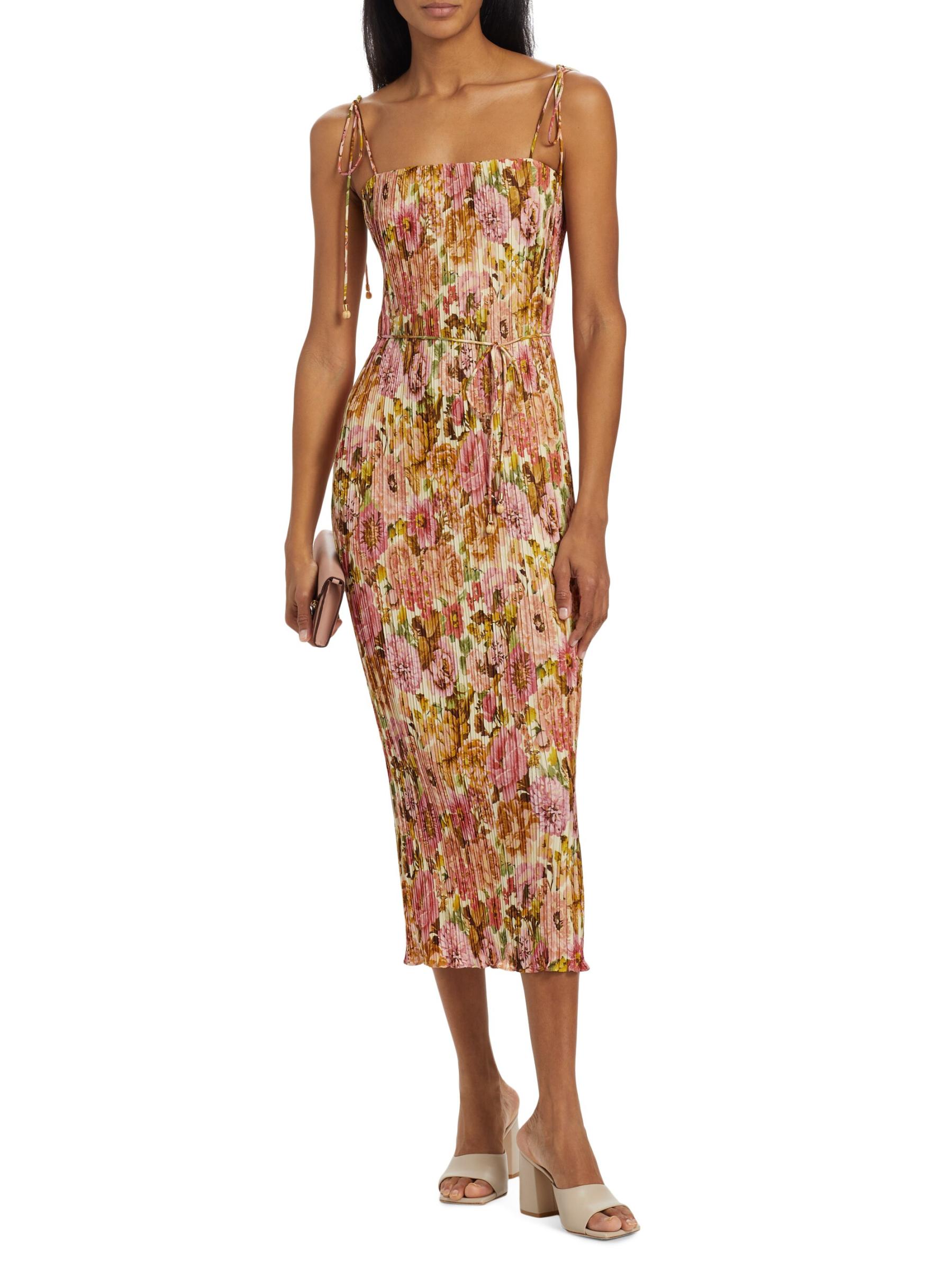 Shop Zimmermann - Golden Pleated Slip Midi-Dress | Saks
