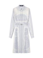 セール【VERSACE】ラ クープ デ デューシルクドレス★送料関税込 シルク ミディ シャツ ドレス ラ クープ デ デュー プリント