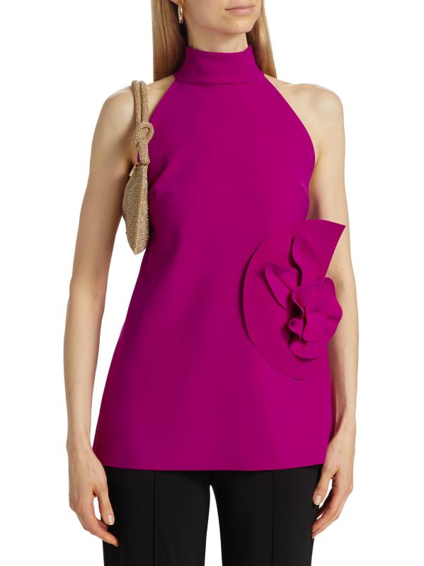 Shop Chiara Boni La Petite Robe Tiffy Flower Halter Top Saks