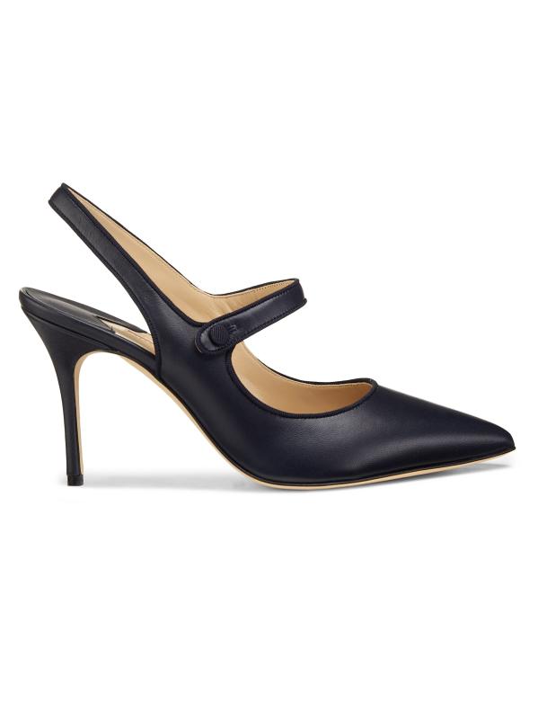 【MANOLO BLAHNI】ナッパ レザー スリングバック パンプス Manolo Blahnik - カンパリスリ90MMレザースリングバックメリー