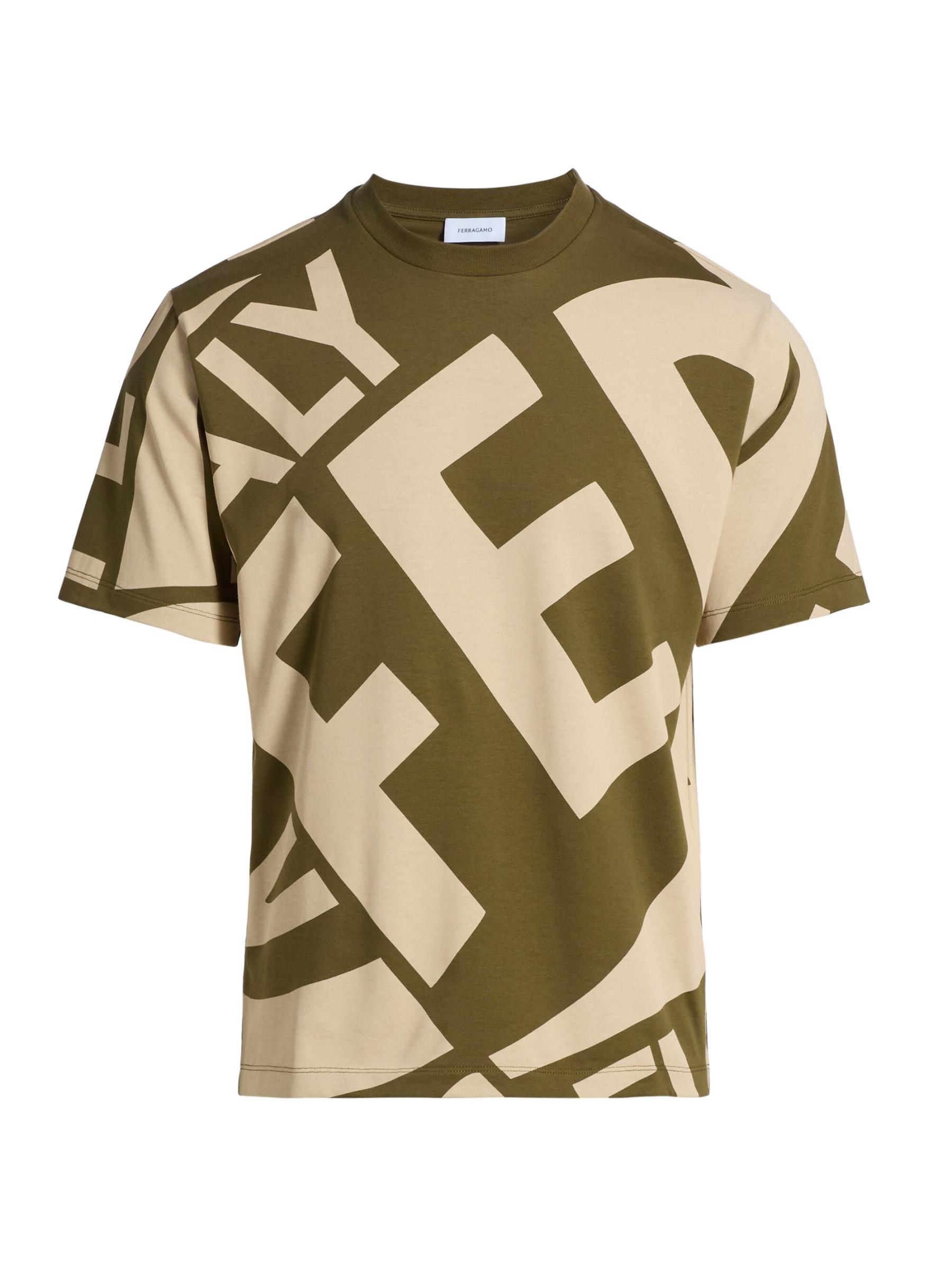 Tシャツ・カットソー Ferragamo Contrast Logo Print Cotton T-Shirt Salvatore Ferragamo Contrast Logo Print Cotton T-Shirt