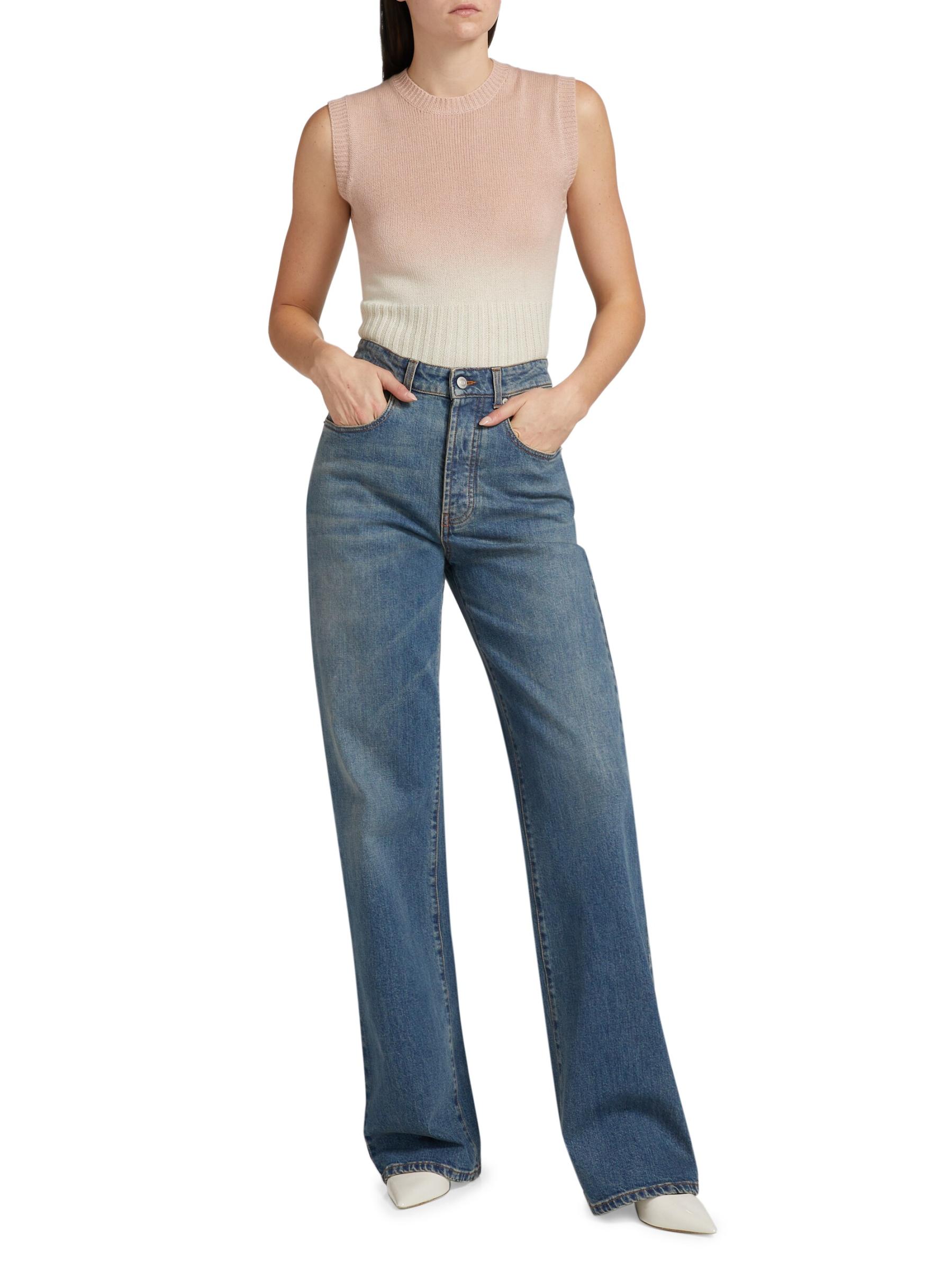 Shop Fabiana Filippi - Washed Denim High-Rise Straight-Leg