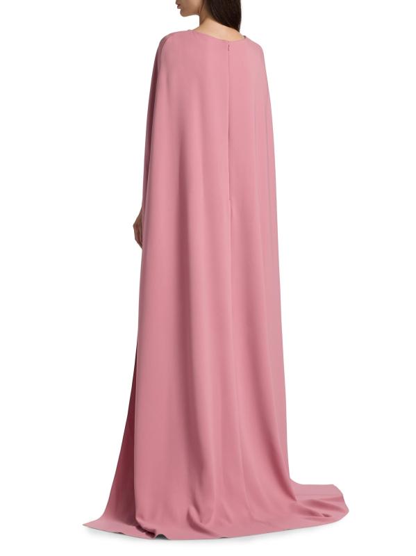 #4: قفطان مزيّن بأكمام منسدلة من مزيج الحرير - وردة عتيقة