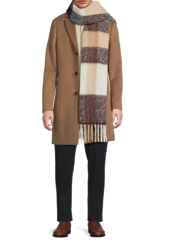 #5: وشاح منقوش من مزيج الألبكة - دقيق الشوفان الأزرق العنابي