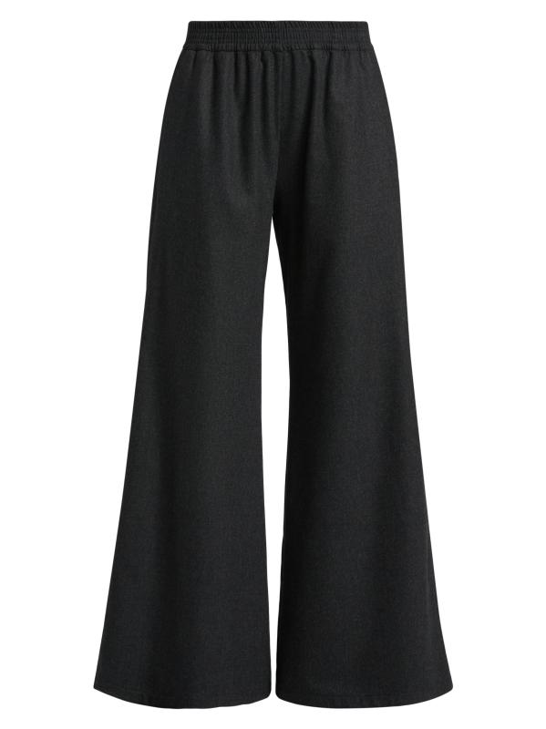 بنطلون واسع الساق من مزيج الصوف والفانيلا