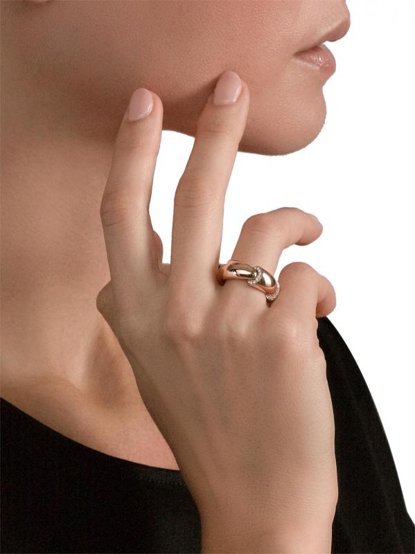 #2: خاتم كالا من الذهب الوردي عيار 18 قيراط والألماس عيار 0.28 TCW - NO COLOR