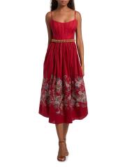 ワンピース Zimmermann Rhiannon Corset Midi Dress Red Shop Zimmermann - Rhiannon Floral Corset Midi-Dress | Saks
