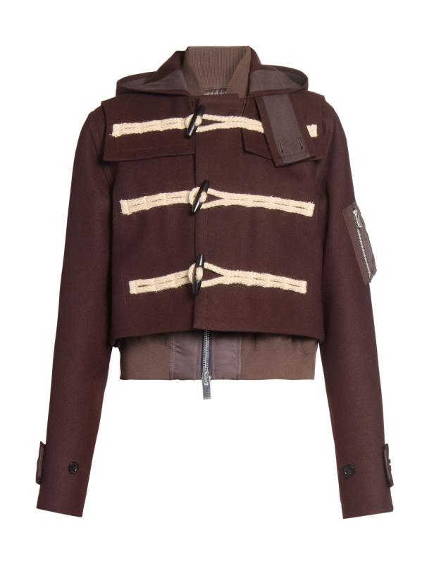 【美品】Sacai2024新作 レイヤードフーデッドジャケット Sacai - ウール混フーデッドジャケット をオンライン購入 | Saks