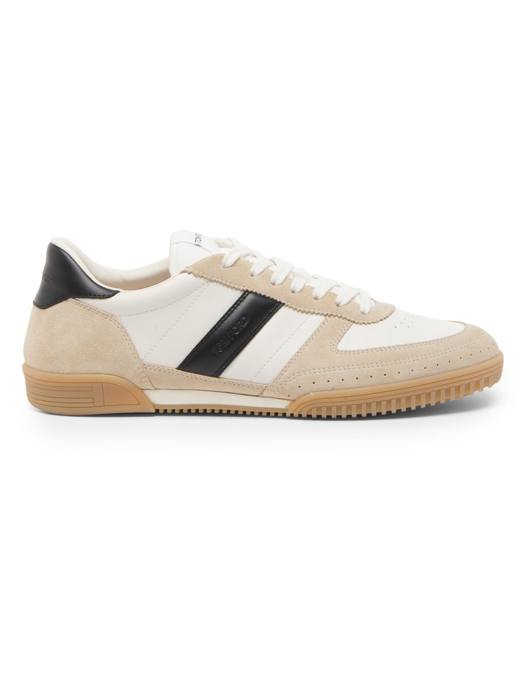 Shop Tom Ford - Terence Striped Leather Low-Top Sneakers