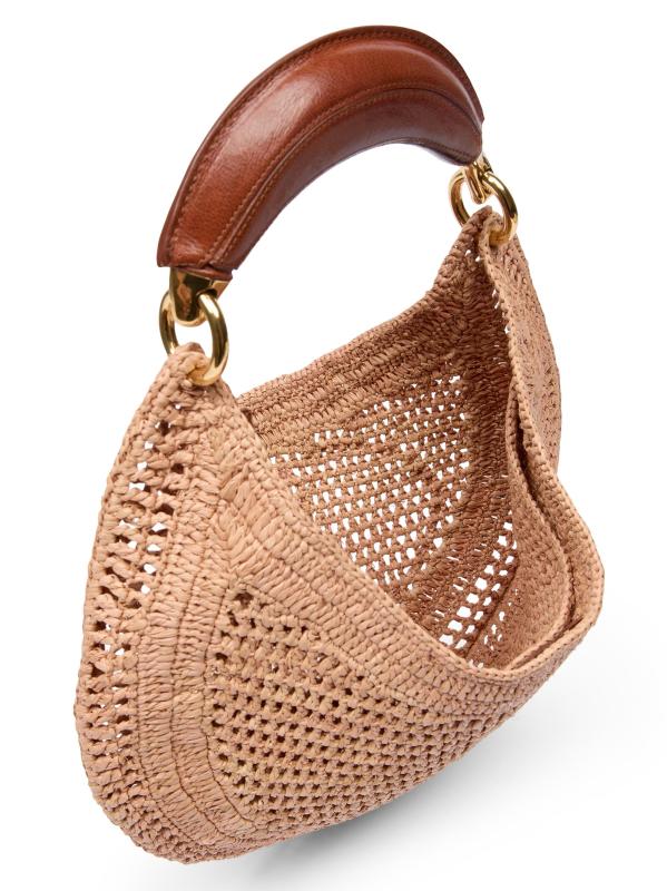 #3: حقيبة هوبو كروشيه صيفية بشعار الموز - بيج صيفي