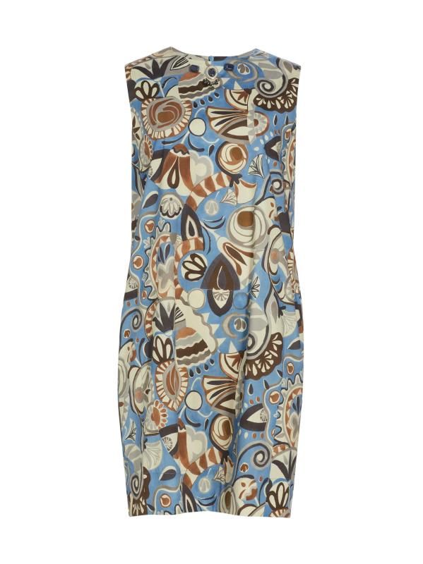 فستان أليسيا من القطن القابل للتمدد بطبعة