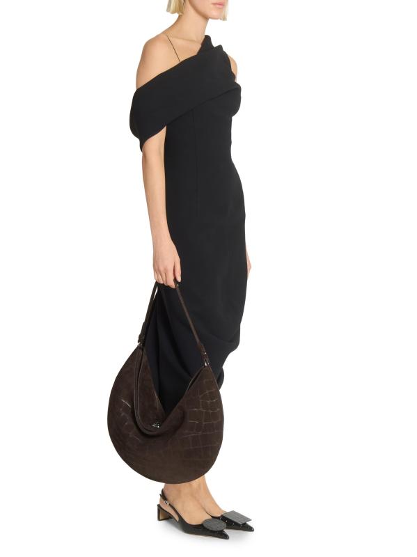 #3: حقيبة لو كاليسو المستديرة المصنوعة من الجلد المدبوغ - بني داكن