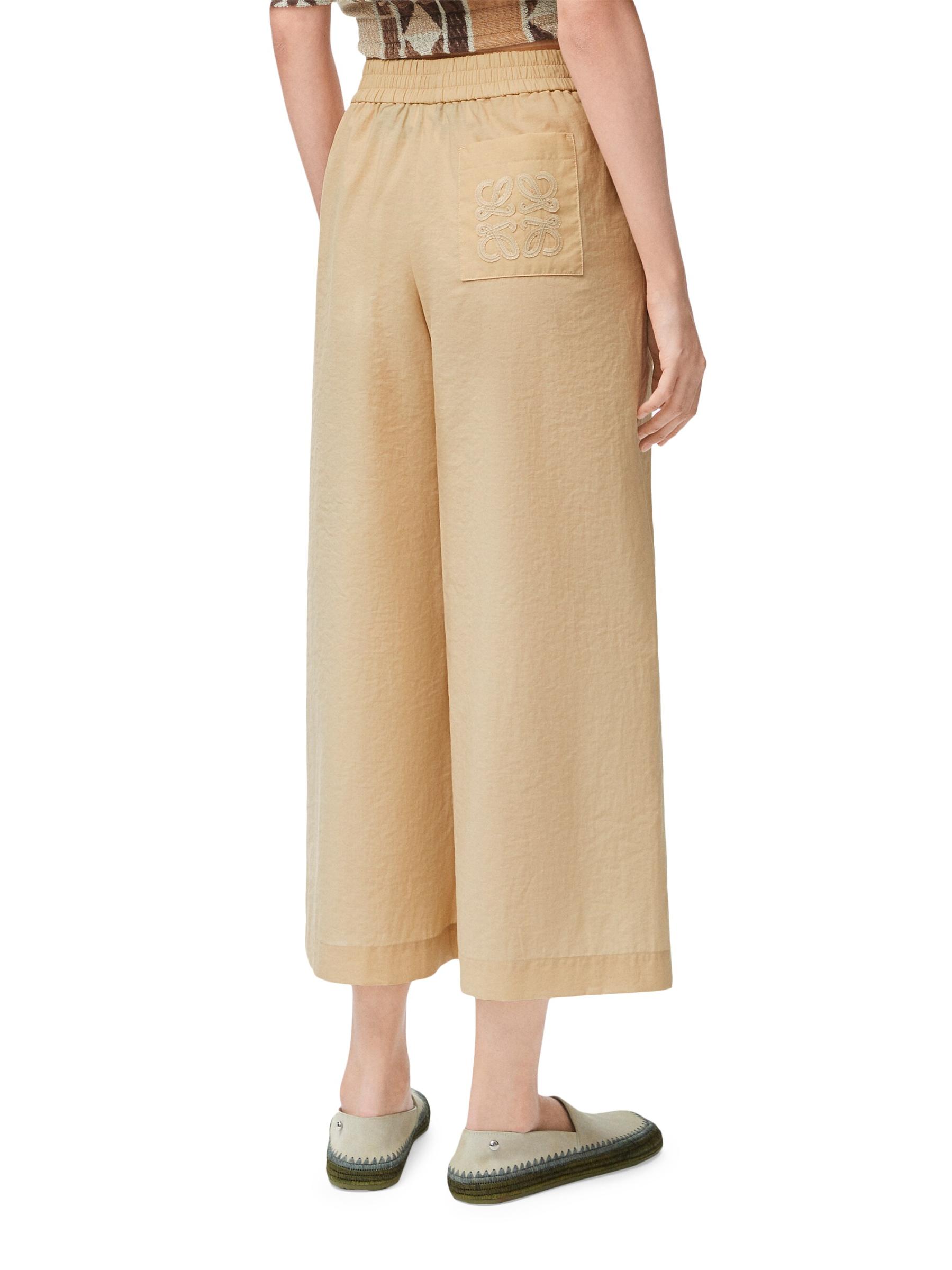 VIP【送料関税込】LOEWE HIGH-WAISTED COTTON TROUSERS High waisted trousers in cotton and cashmere Green - LOEWE