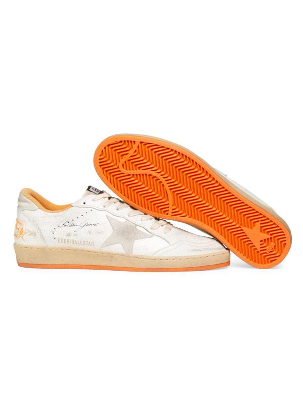 Shop Golden Goose Ball Star Crackled Leather Sneakers Saks