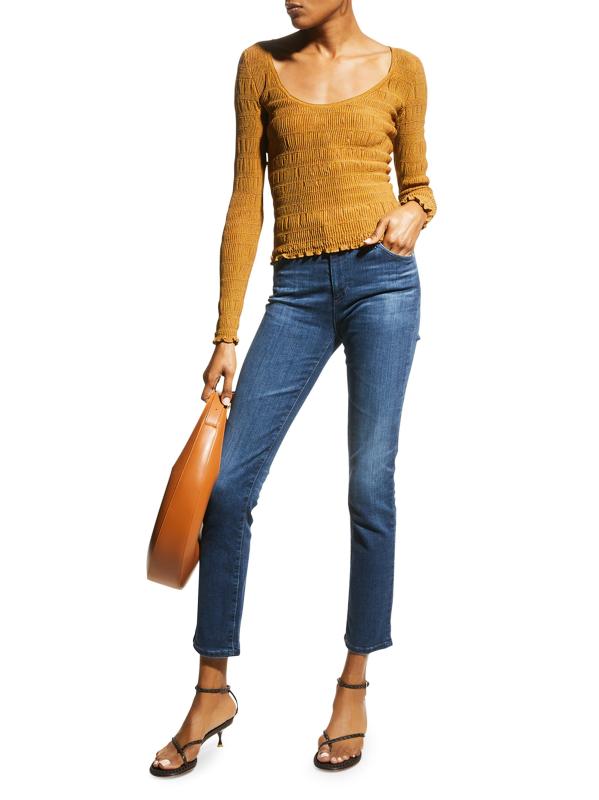 #6: بنطال جينز ماري بتصميم ضيق مستقيم - أزرق داكن