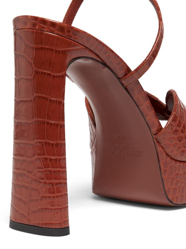 Jimmy Choo - Karli 125MM クロコ型押しレザープラットフォーム