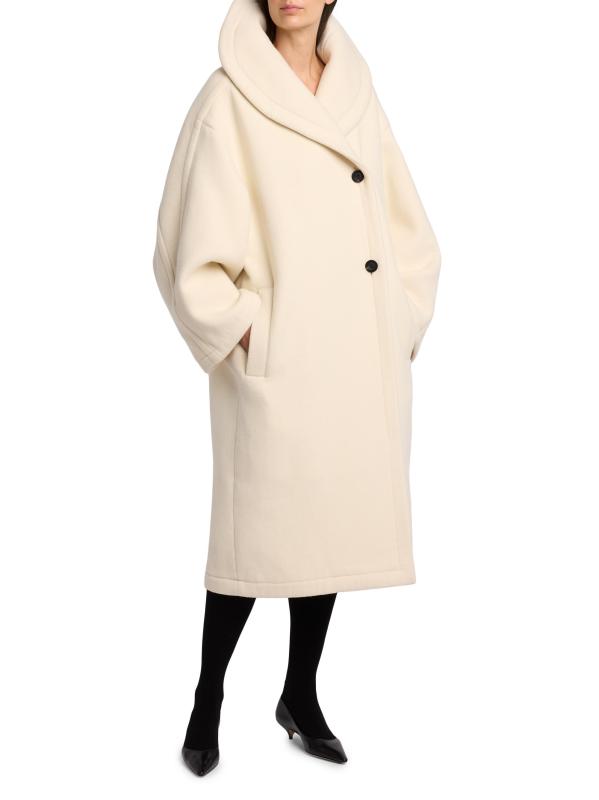 #7: معطف ريجينو من الصوف غير المتماثل - عاجيي