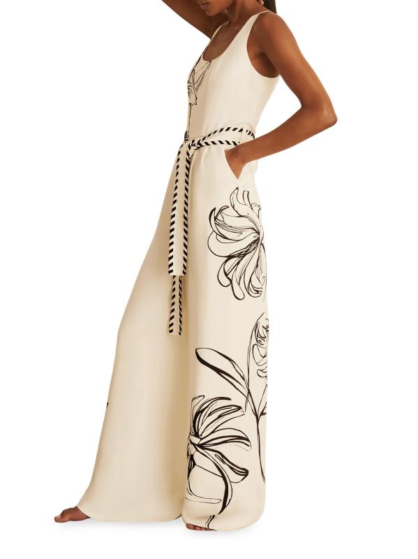 Shop Reiss - Reiss x NYBG Kinsley Stretch Tie-Waist Wide-Leg