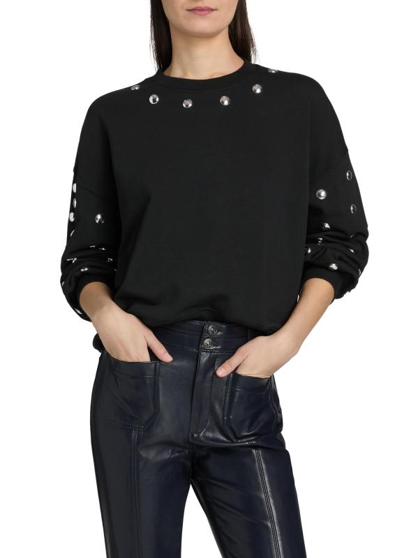 #2: سويت شيرت براندي مرصع - أسود