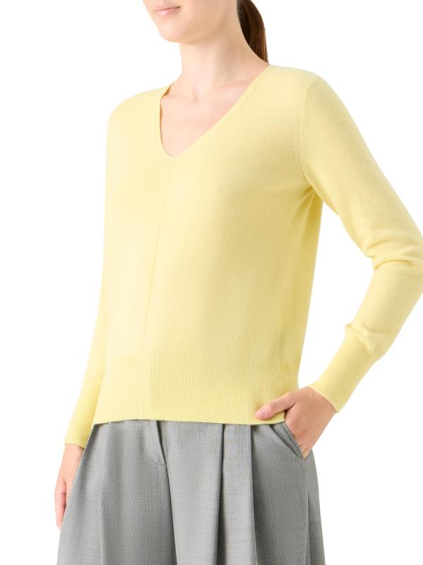 #3: سترة برقبة على شكل حرف V من الكشمير المحبوك - شمس