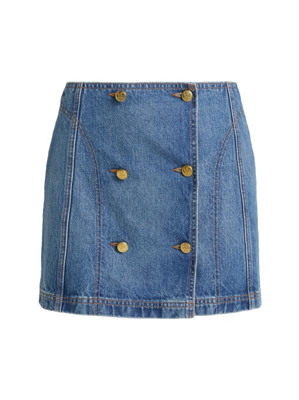 【Ulla Johnson】クララミニデニムスカート The Clara Mini Denim Skirt - Danube Medium Indigo Wash