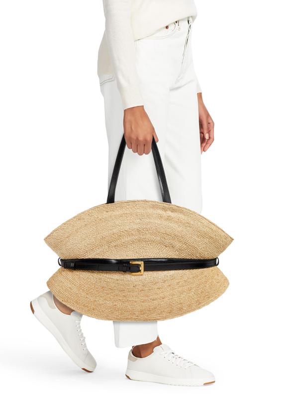 Shop Balmain - Large Shuffle Raffia Tote Bag | Saks Fifth
