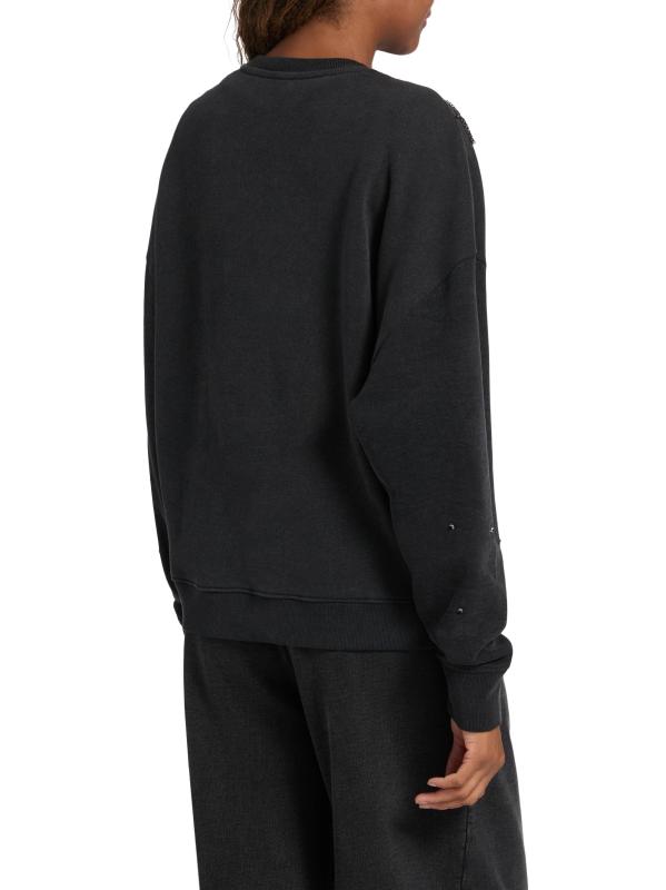 #4: سويت شيرت فرينش تيري مزيّن - خلنج الفحم