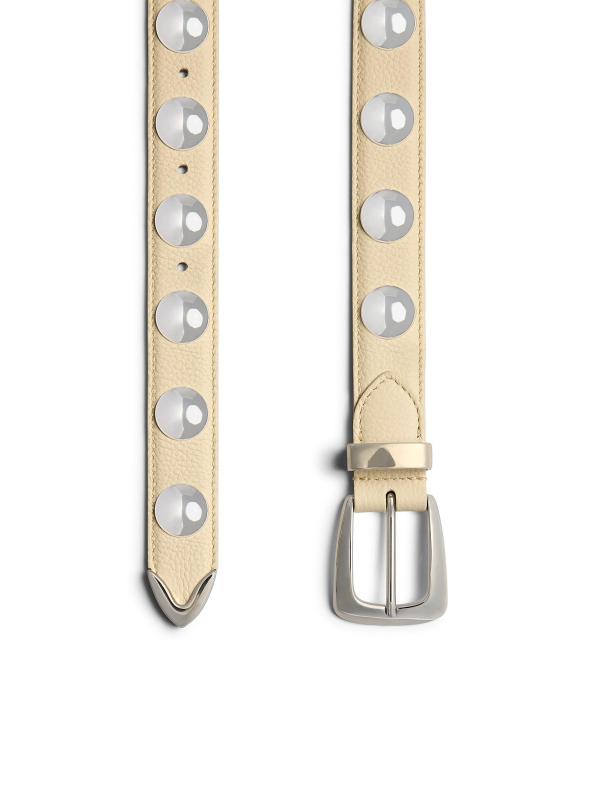 #3: حزام بيني الجلدي المرصع - عاجي داكن