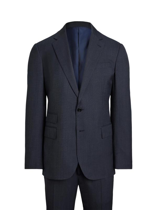 #2: بدلة بدبوس دوت مصممة من كينت - أزرق داكن متعدد الألوان