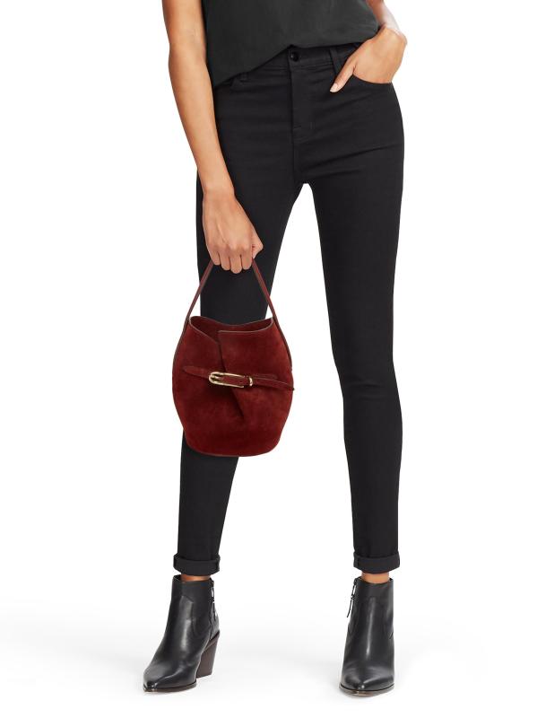 #2: حقيبة دلو صغيرة من الجلد المدبوغ بحزام - كستنائي