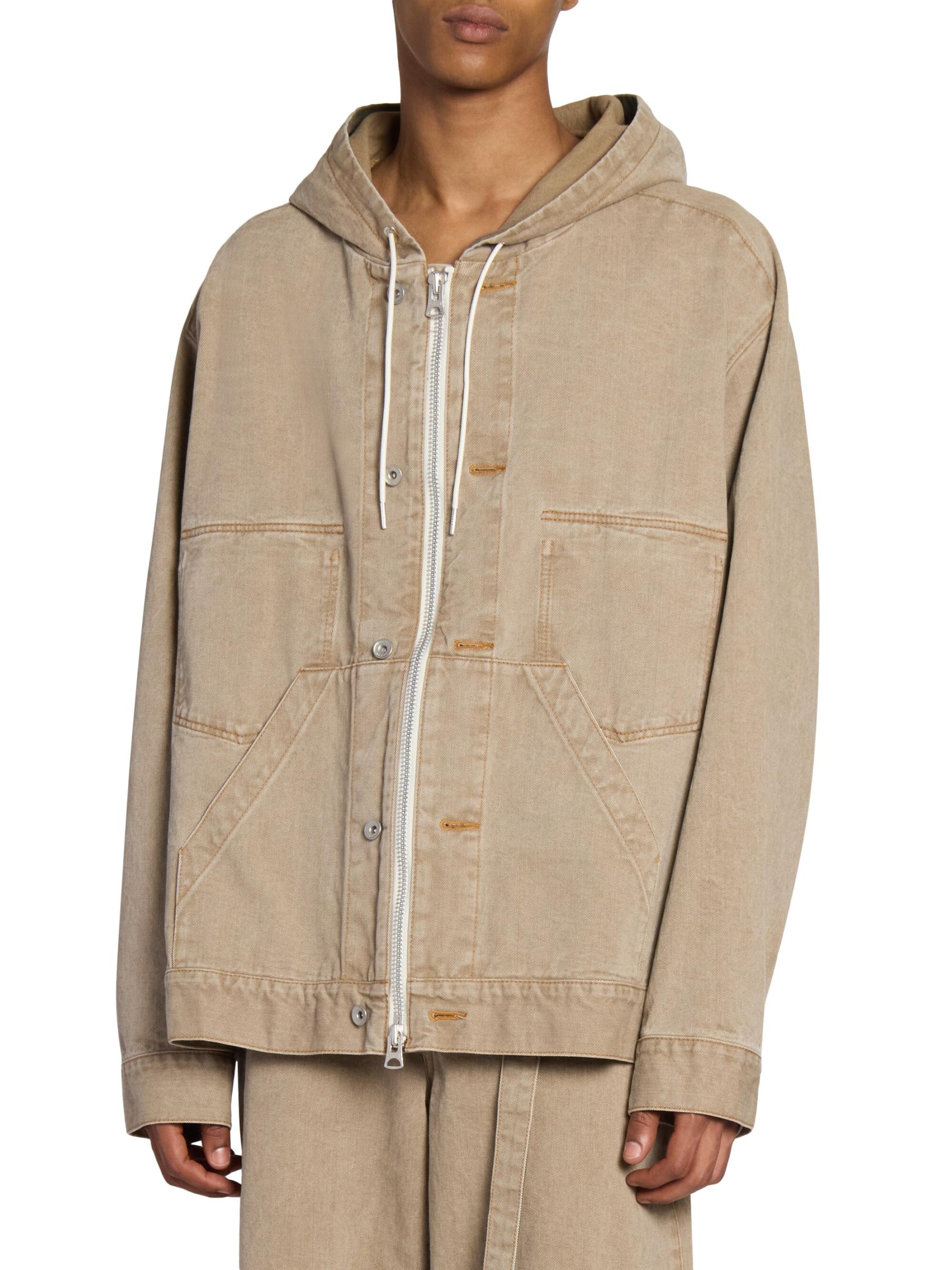 送料関税込【sacai】フード付きデニムジャケット sacai - SACAI 19AW フード付きデニムジャケット サイズ 1 新品