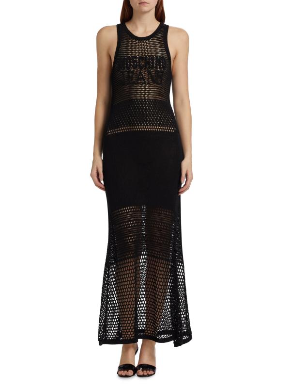Shop Moschino Jeans - Sheer Logo Maxi Dress | Saks Fifth