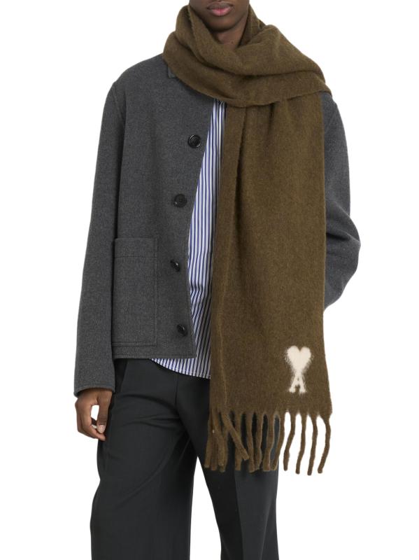 #2: وشاح منسوج من مزيج الألبكة بشعار الماركة - براون