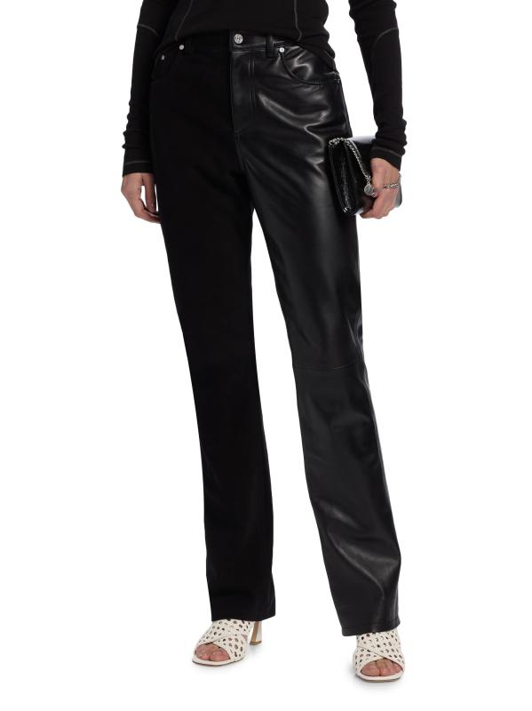 パンツ Helmut Lang 04F pants Shop Helmut Lang - Bisected Leg Five-Pocket Leather Pants
