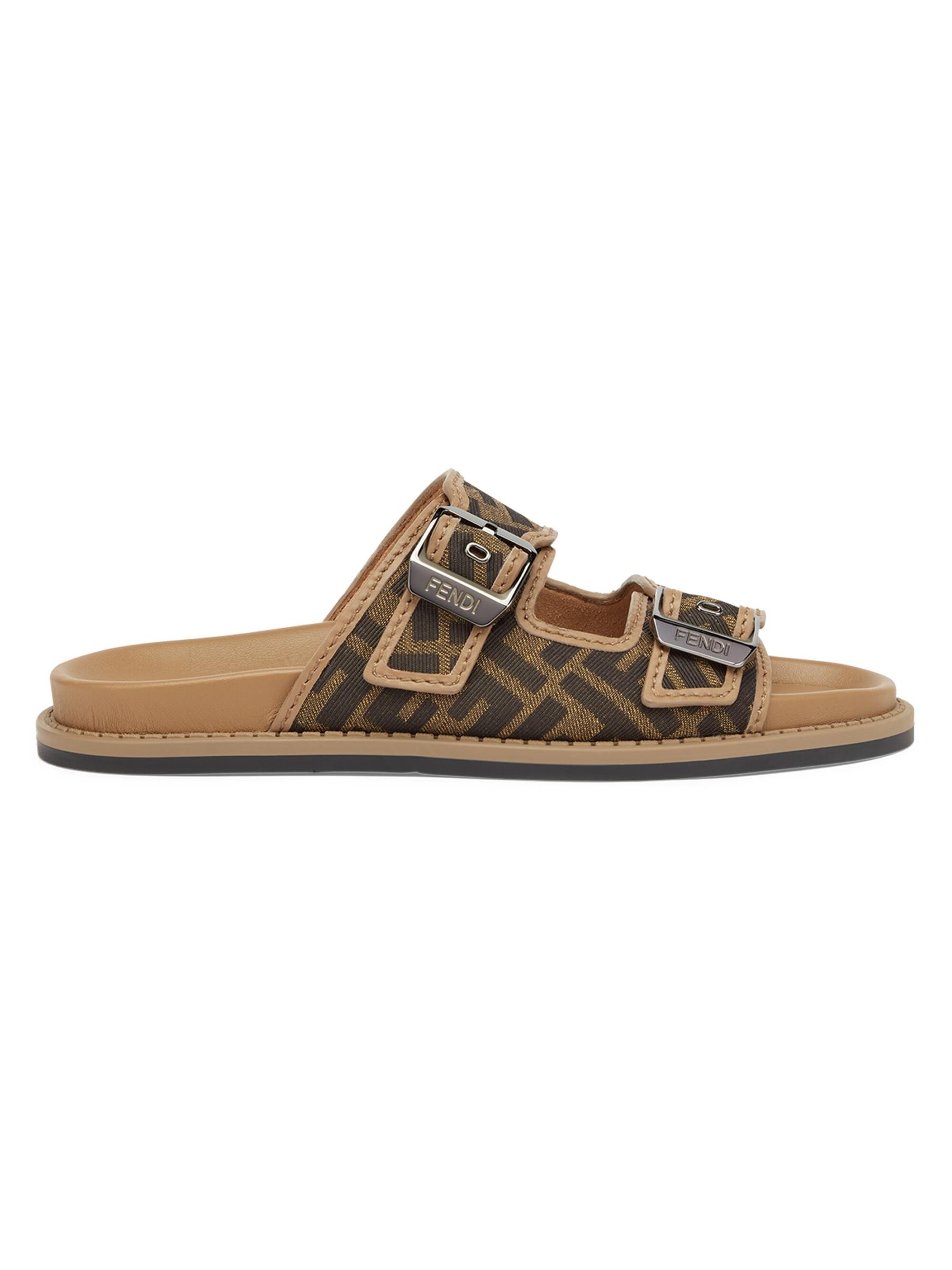 FENDI FENDI BROWN SUEDE SANDALS スエード サンダル 上質 ロゴ FF Sandals Leather Brown | Fendi