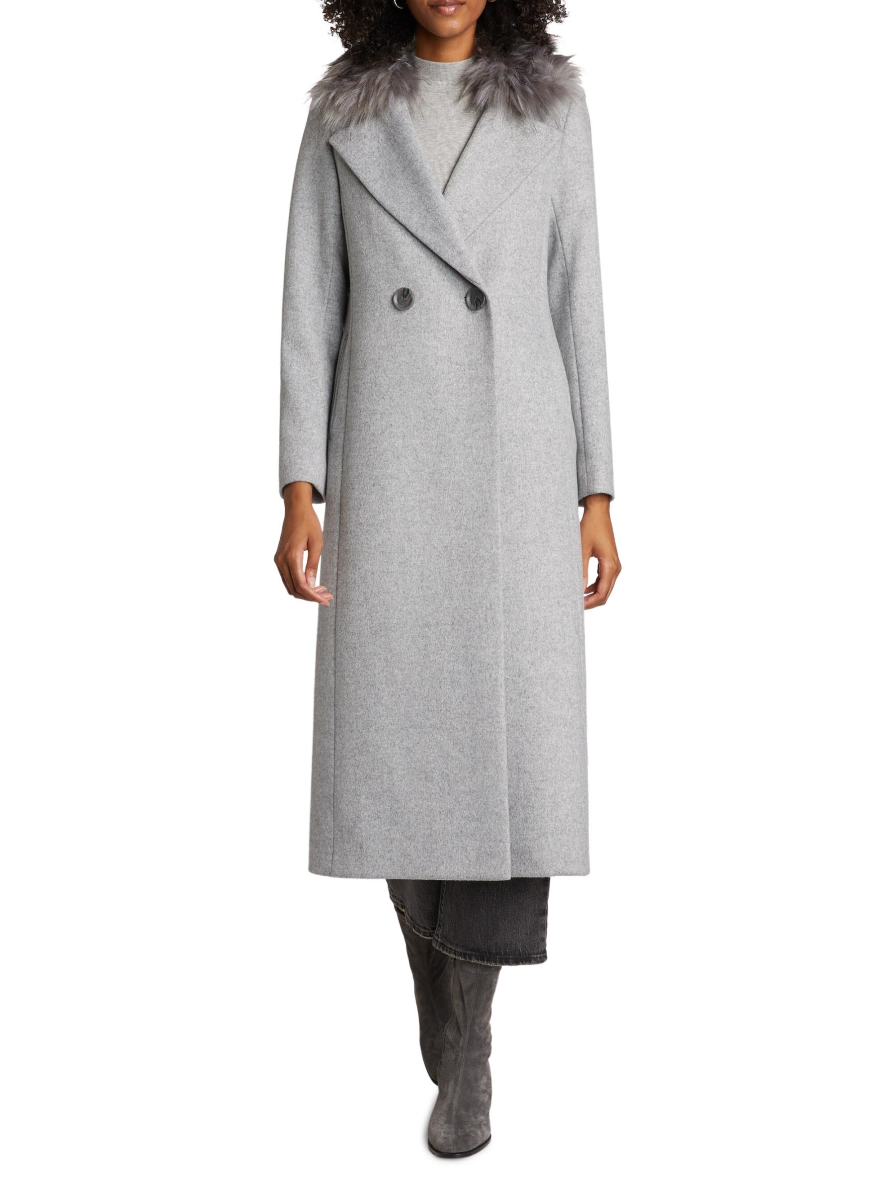 Shop Mercer Collective - Madison Fur Collar Maxi Wool Coat