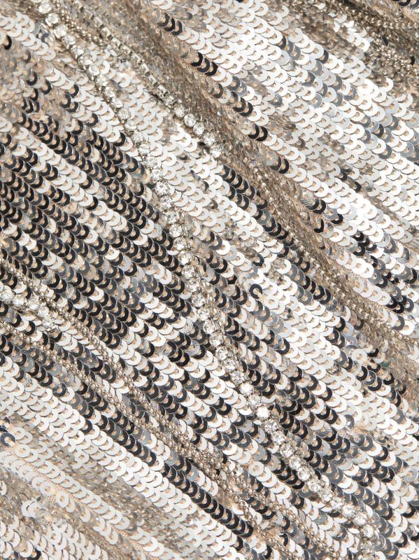 #6: فستان ليانا لحفل الكوكتيل مزين بالترتر - هامش من الترتر البلاتيني