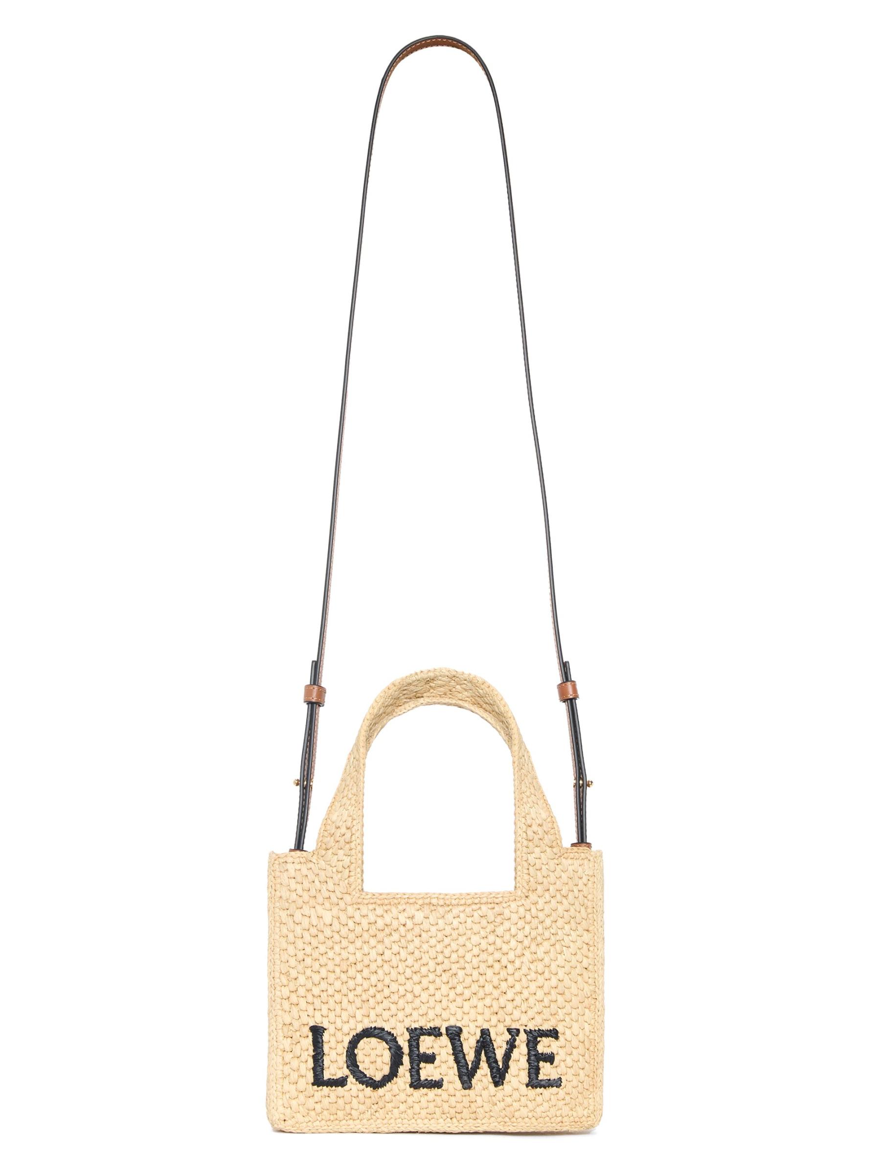 【LOEWE】Paula's Ibiza ミニ フォント ラフィア トートバッグ LOEWE x Paula's Ibiza Small Raffia Font Tote Bag | Harrods US