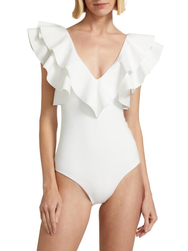 #2: بدلة سباحة سانتا كشكش من قطعة واحدة - أوف وايت