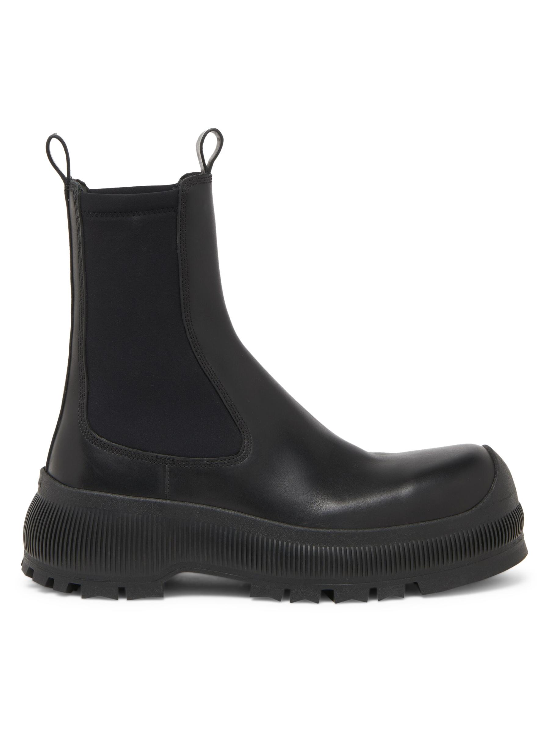 国内発送☆送料関税込【JIL SANDER】レザーアンクルブーツ Jil Sander レザー アンクルブーツ | ブラック | FARFETCH JP
