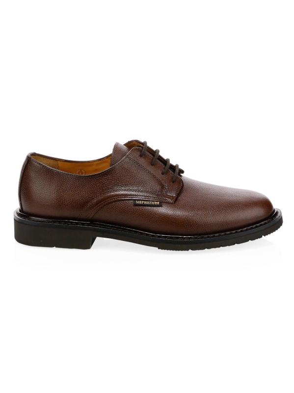 Polished Pebbled Leather Oxfords